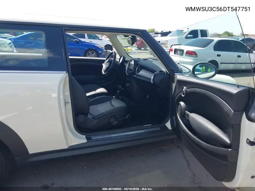 2013 Mini Hardtop Cooper VIN: WMWSU3C56DT547751 Lot: 45150083