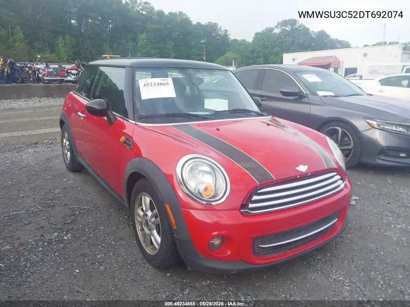 2013 Mini Hardtop Cooper VIN: WMWSU3C52DT692074 Lot: 45234865