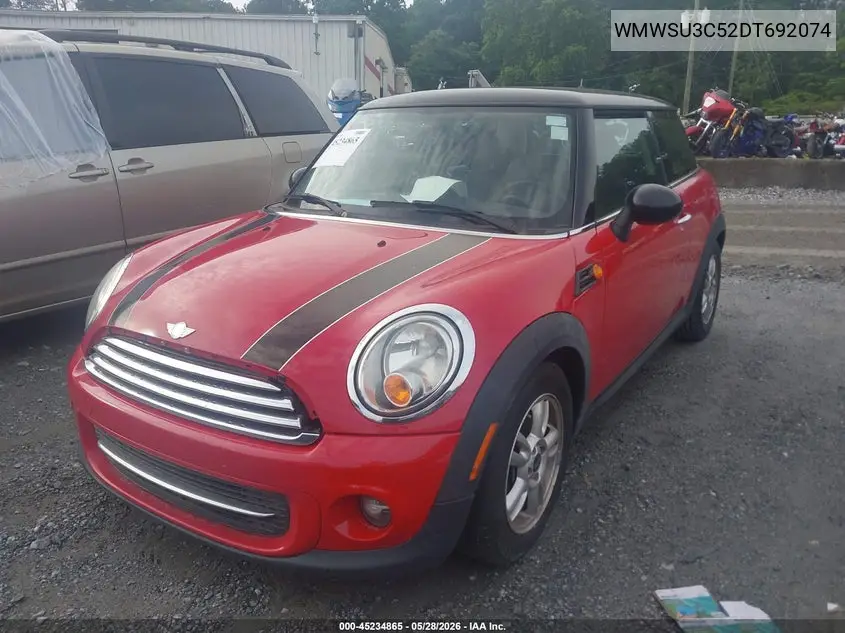 2013 Mini Hardtop Cooper VIN: WMWSU3C52DT692074 Lot: 45234865