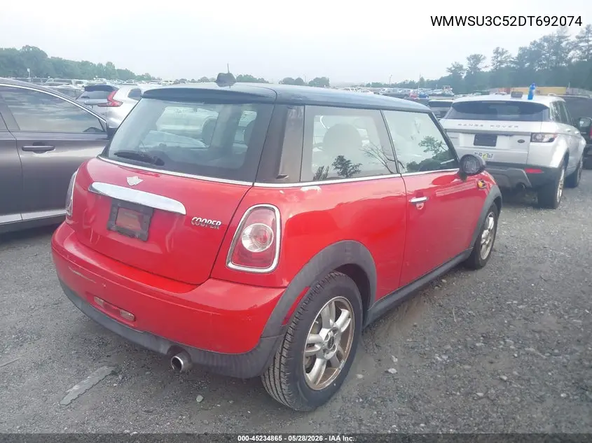 2013 Mini Hardtop Cooper VIN: WMWSU3C52DT692074 Lot: 45234865