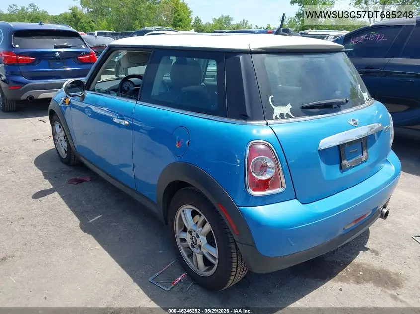 2013 Mini Hardtop Cooper VIN: WMWSU3C57DT685248 Lot: 45246252