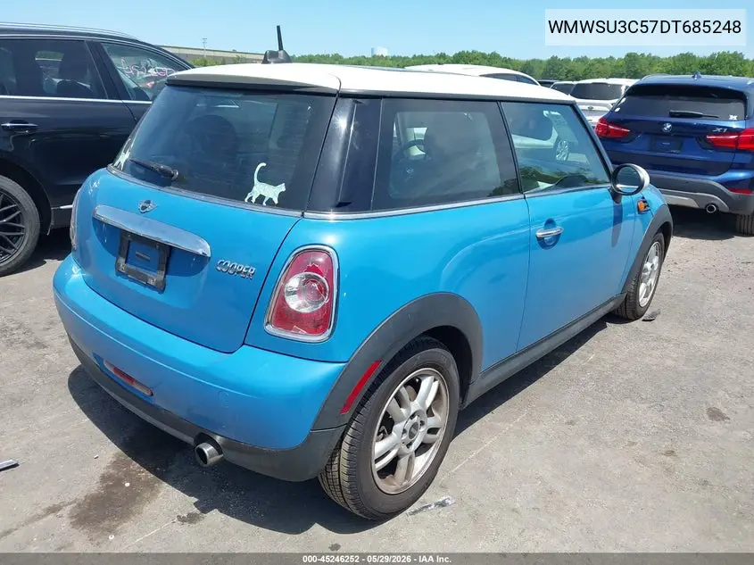 2013 Mini Hardtop Cooper VIN: WMWSU3C57DT685248 Lot: 45246252
