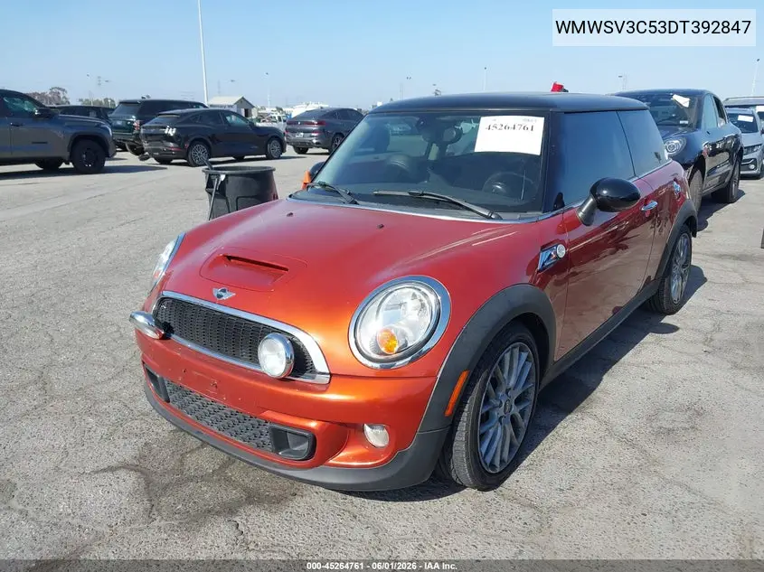 2013 Mini Hardtop Cooper S VIN: WMWSV3C53DT392847 Lot: 45264761