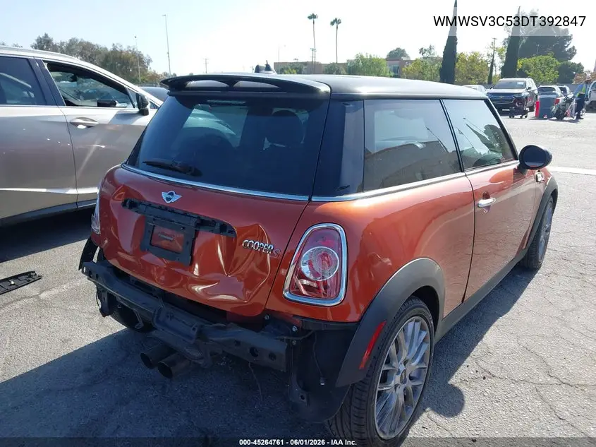 2013 Mini Hardtop Cooper S VIN: WMWSV3C53DT392847 Lot: 45264761