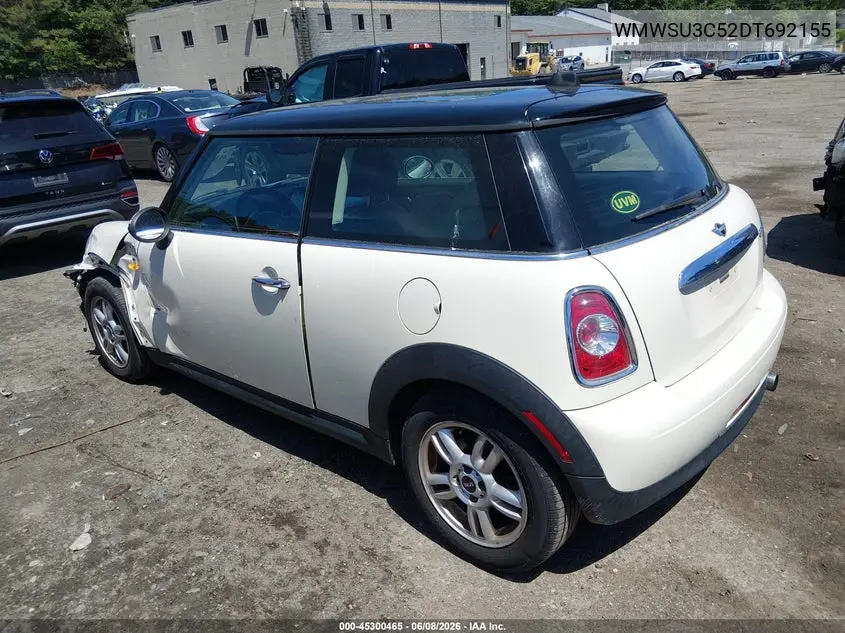2013 Mini Hardtop Cooper VIN: WMWSU3C52DT692155 Lot: 45300465