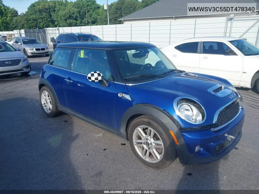 2013 Mini Hardtop Cooper S VIN: WMWSV3C55DT478340 Lot: 45389987