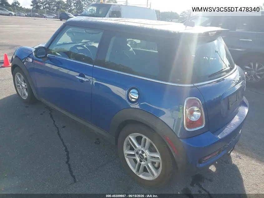 2013 Mini Hardtop Cooper S VIN: WMWSV3C55DT478340 Lot: 45389987
