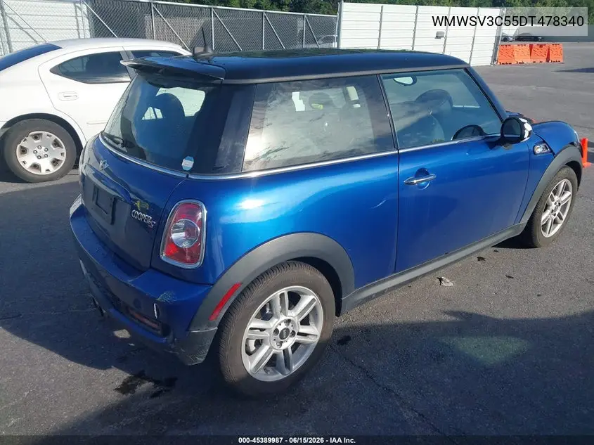 2013 Mini Hardtop Cooper S VIN: WMWSV3C55DT478340 Lot: 45389987