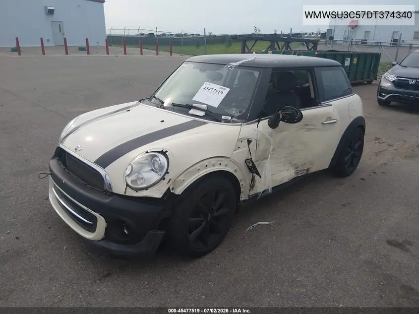 2013 Mini Hardtop Cooper VIN: WMWSU3C57DT374340 Lot: 45477519