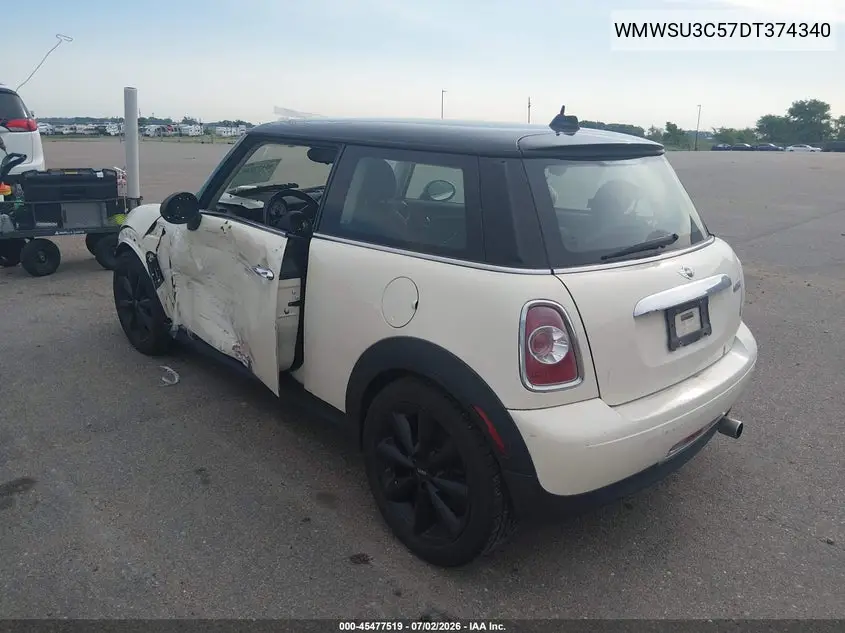 2013 Mini Hardtop Cooper VIN: WMWSU3C57DT374340 Lot: 45477519