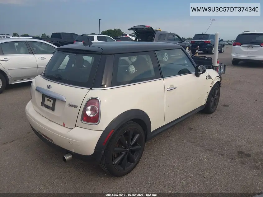 2013 Mini Hardtop Cooper VIN: WMWSU3C57DT374340 Lot: 45477519