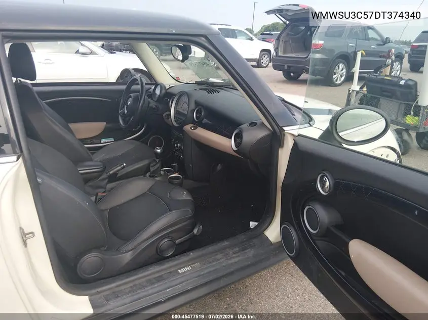 2013 Mini Hardtop Cooper VIN: WMWSU3C57DT374340 Lot: 45477519