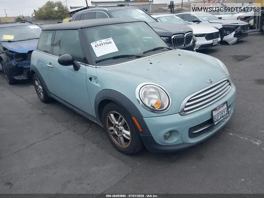 2013 Mini Hardtop Cooper VIN: WMWSU3C59DT547758 Lot: 45493960