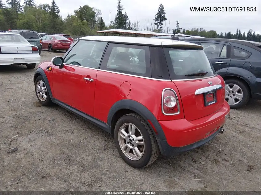 2013 Mini Hardtop Cooper VIN: WMWSU3C51DT691854 Lot: 45507223