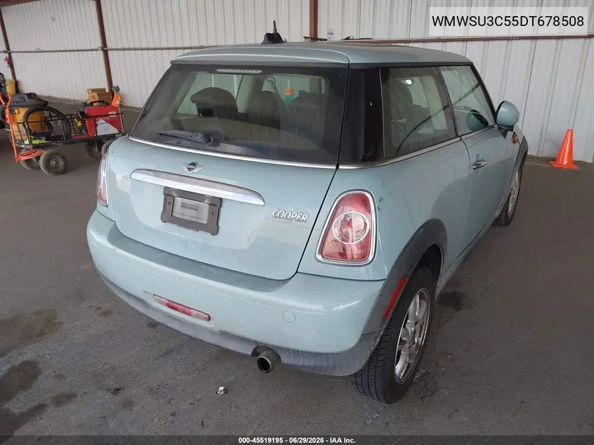 2013 Mini Hardtop Cooper VIN: WMWSU3C55DT678508 Lot: 45519195