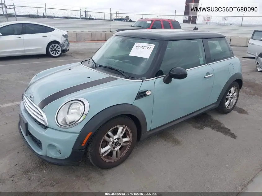 2013 Mini Hardtop Cooper VIN: WMWSU3C56DT680090 Lot: 45522793