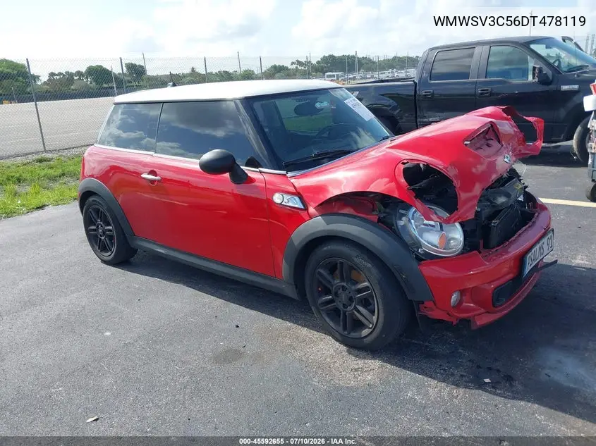 2013 Mini Hardtop Cooper S VIN: WMWSV3C56DT478119 Lot: 45592655
