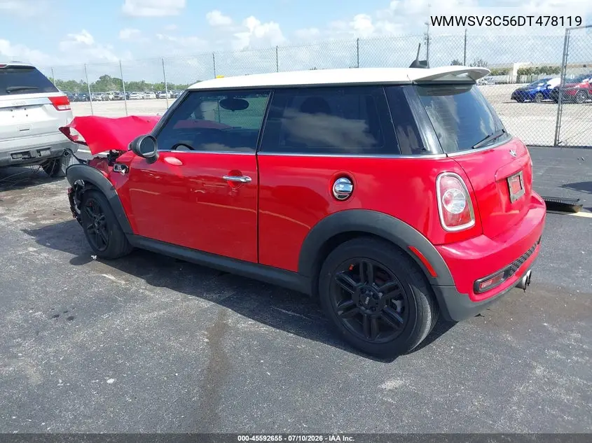 2013 Mini Hardtop Cooper S VIN: WMWSV3C56DT478119 Lot: 45592655