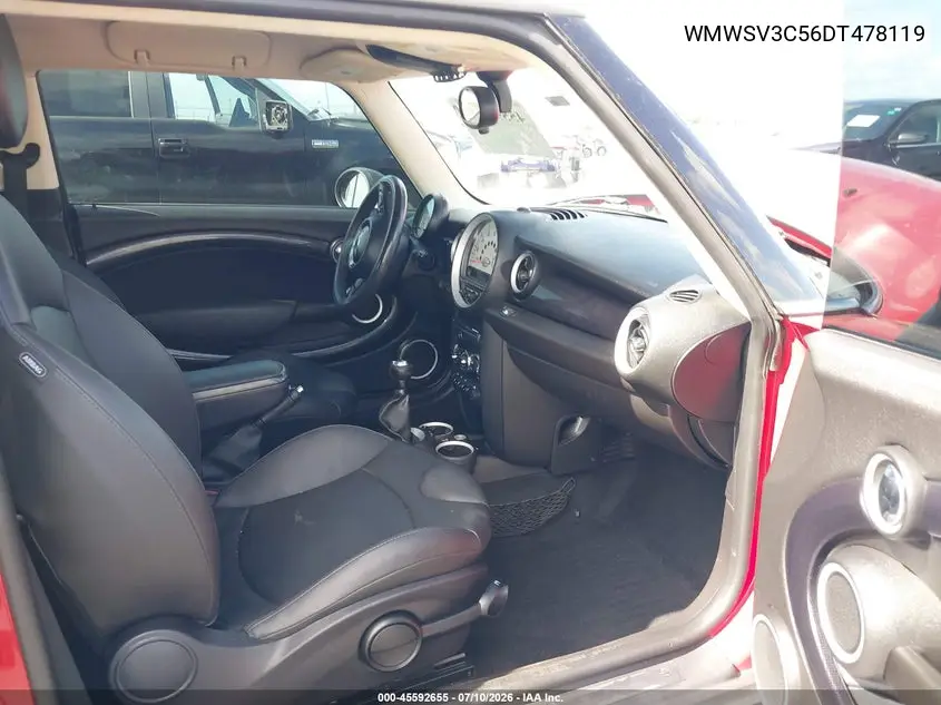 2013 Mini Hardtop Cooper S VIN: WMWSV3C56DT478119 Lot: 45592655