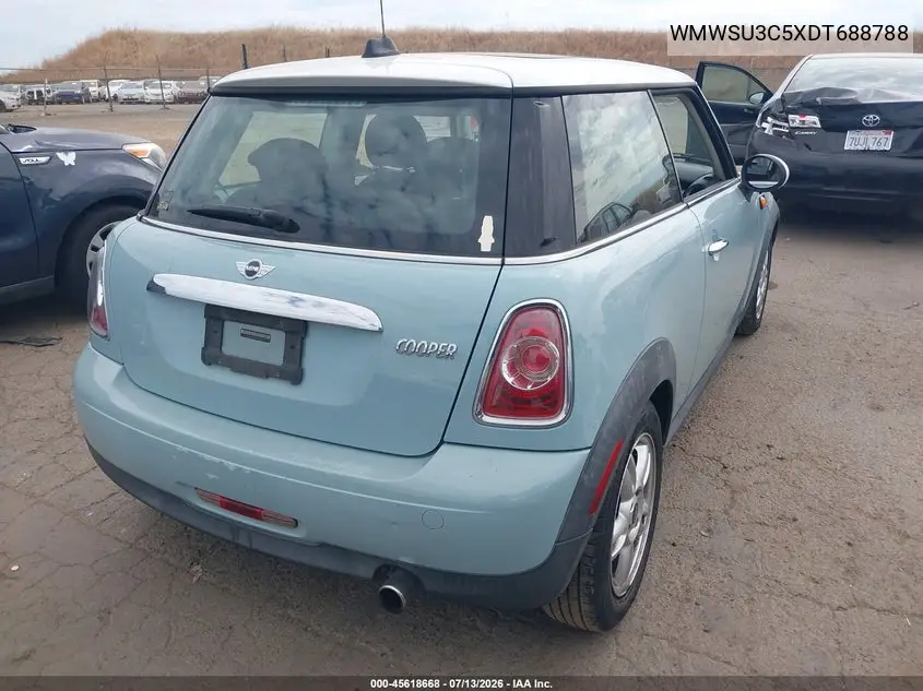 2013 Mini Hardtop Cooper VIN: WMWSU3C5XDT688788 Lot: 45618668