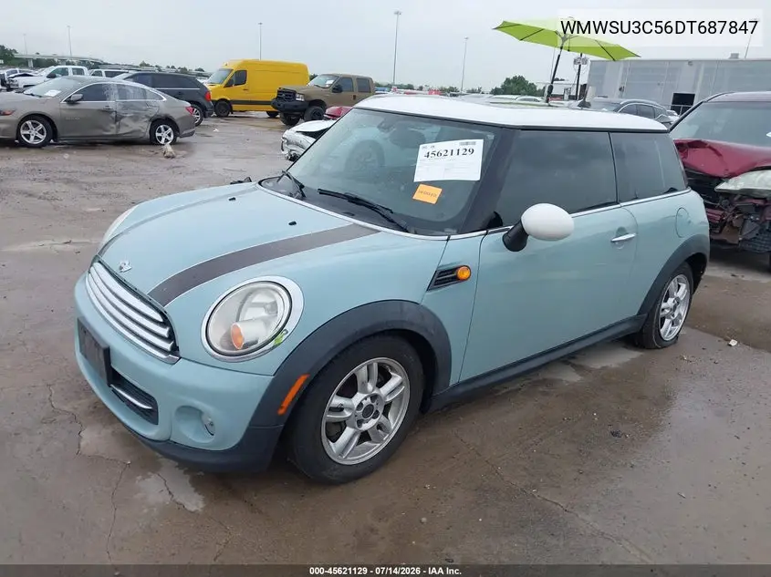 2013 Mini Hardtop Cooper VIN: WMWSU3C56DT687847 Lot: 45621129