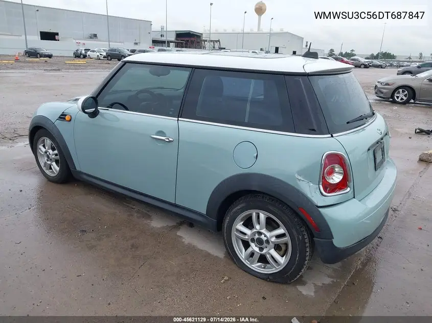 2013 Mini Hardtop Cooper VIN: WMWSU3C56DT687847 Lot: 45621129
