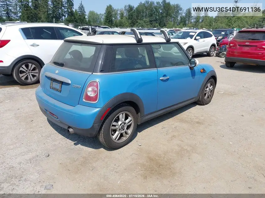 2013 Mini Hardtop Cooper VIN: WMWSU3C54DT691136 Lot: 45645520