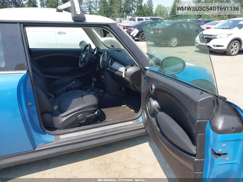 2013 Mini Hardtop Cooper VIN: WMWSU3C54DT691136 Lot: 45645520