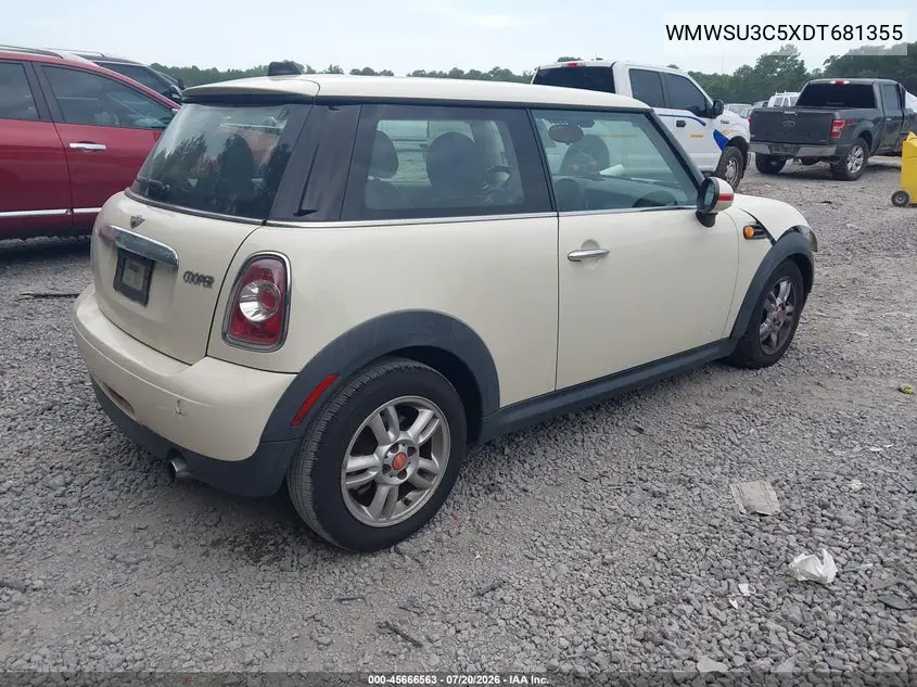 2013 Mini Hardtop Cooper VIN: WMWSU3C5XDT681355 Lot: 45666563