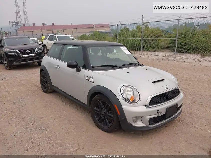 2013 Mini Hardtop Cooper S VIN: WMWSV3C53DT478482 Lot: 45668004