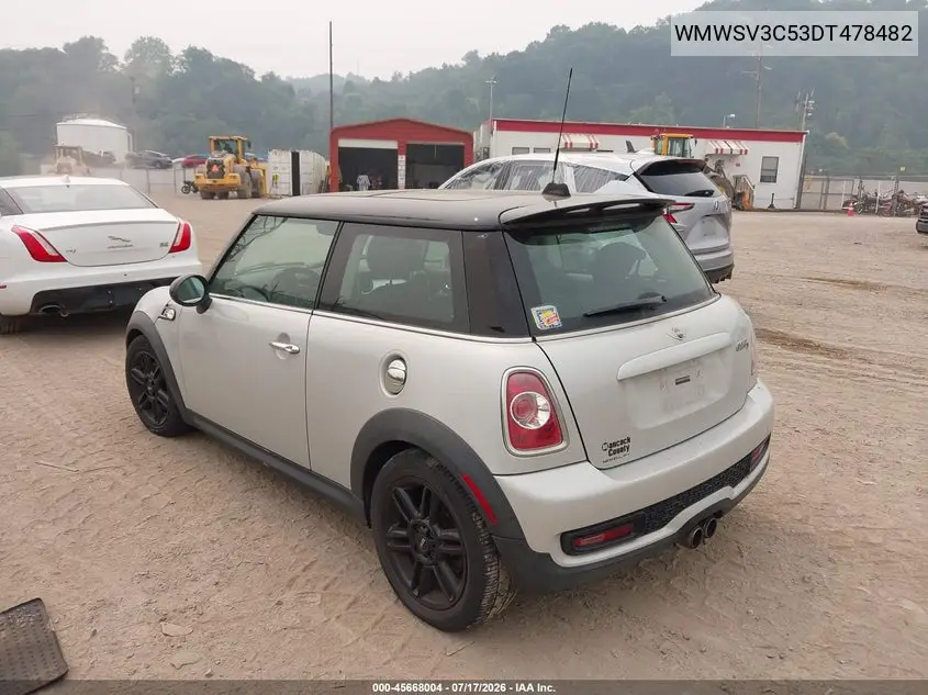 2013 Mini Hardtop Cooper S VIN: WMWSV3C53DT478482 Lot: 45668004