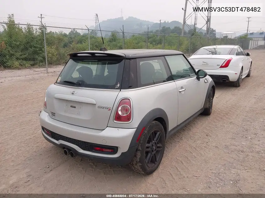 2013 Mini Hardtop Cooper S VIN: WMWSV3C53DT478482 Lot: 45668004