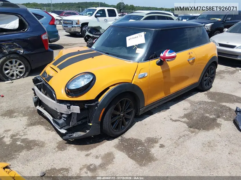 2014 Mini Hardtop Cooper S VIN: WMWXM7C58ET926071 Lot: 45560172