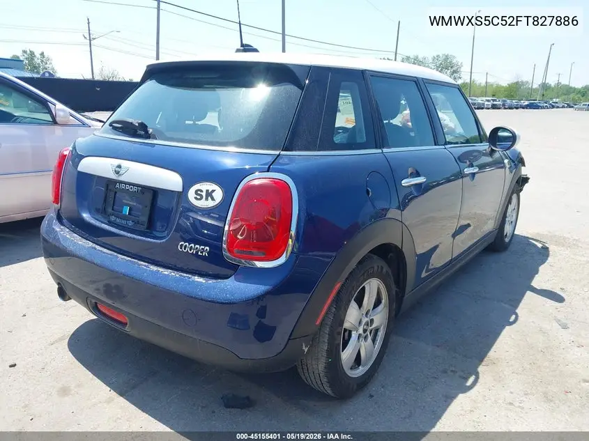 2015 Mini Hardtop Cooper VIN: WMWXS5C52FT827886 Lot: 45155401
