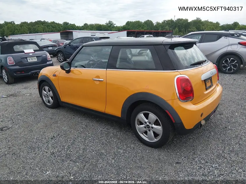 2015 Mini Hardtop Cooper VIN: WMWXM5C5XFT940317 Lot: 45422908