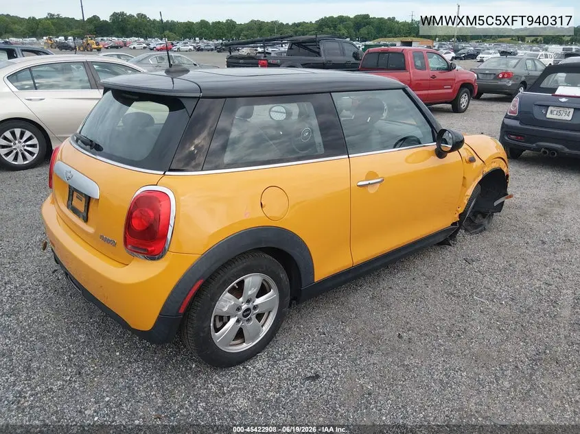 2015 Mini Hardtop Cooper VIN: WMWXM5C5XFT940317 Lot: 45422908