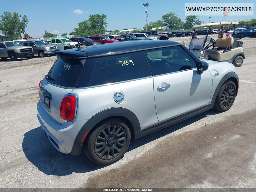2015 Mini Hardtop Cooper S VIN: WMWXP7C53F2A39818 Lot: 45513169