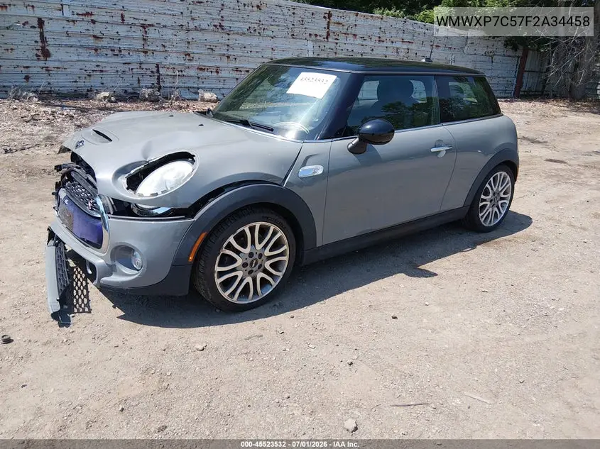 2015 Mini Hardtop Cooper S VIN: WMWXP7C57F2A34458 Lot: 45523532