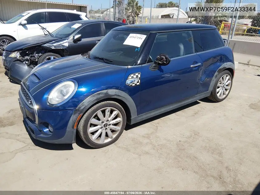 2015 Mini Hardtop Cooper S VIN: WMWXP7C59F2A33344 Lot: 45547194