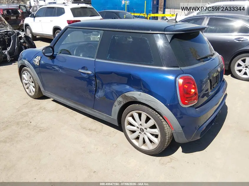 2015 Mini Hardtop Cooper S VIN: WMWXP7C59F2A33344 Lot: 45547194