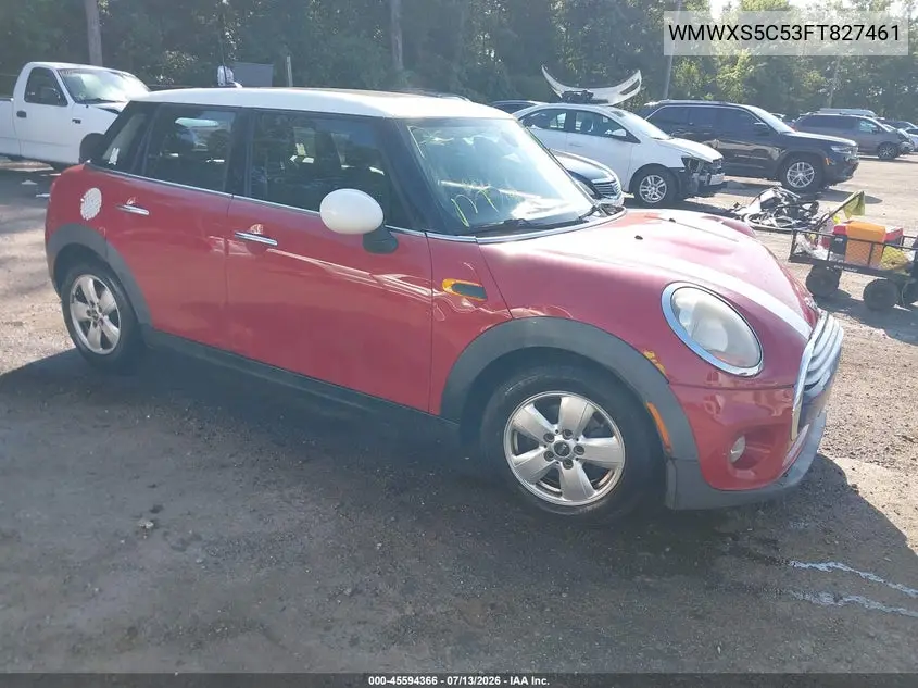 2015 Mini Hardtop Cooper VIN: WMWXS5C53FT827461 Lot: 45594366