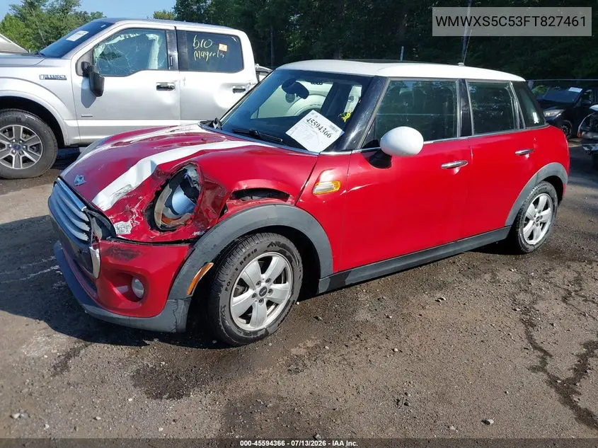 2015 Mini Hardtop Cooper VIN: WMWXS5C53FT827461 Lot: 45594366