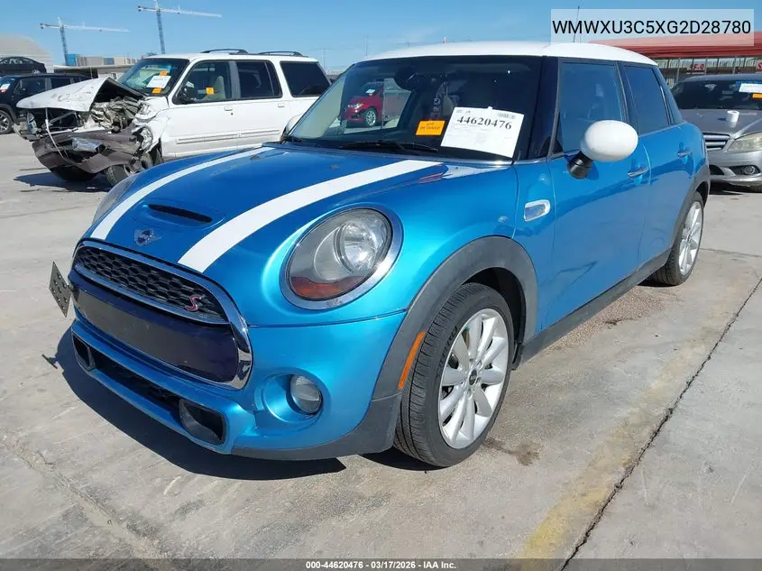 2016 Mini Hardtop Cooper S VIN: WMWXU3C5XG2D28780 Lot: 44620476