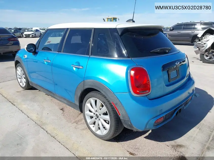 2016 Mini Hardtop Cooper S VIN: WMWXU3C5XG2D28780 Lot: 44620476