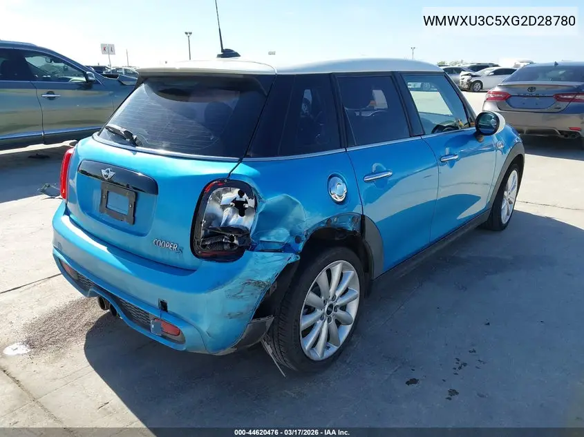 2016 Mini Hardtop Cooper S VIN: WMWXU3C5XG2D28780 Lot: 44620476
