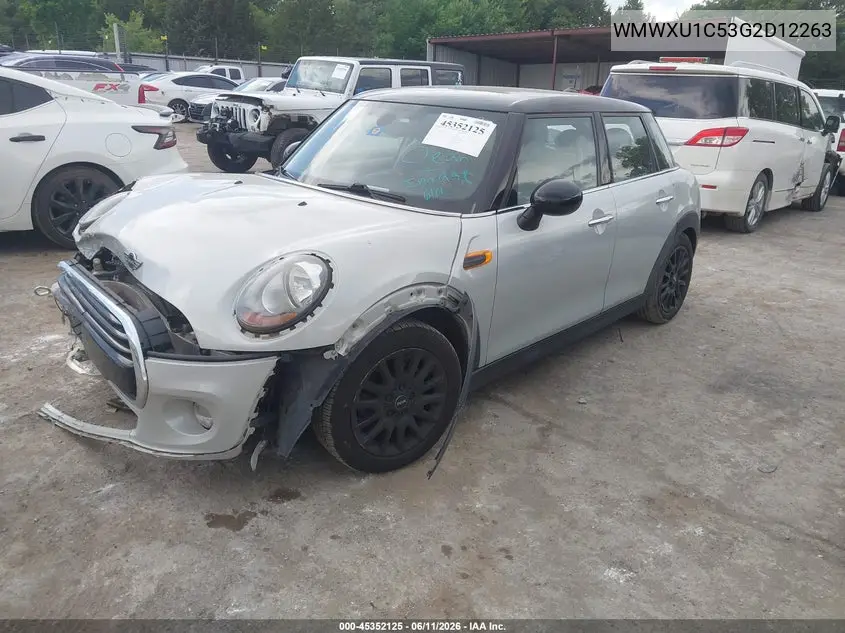 2016 Mini Hardtop Cooper VIN: WMWXU1C53G2D12263 Lot: 45352125