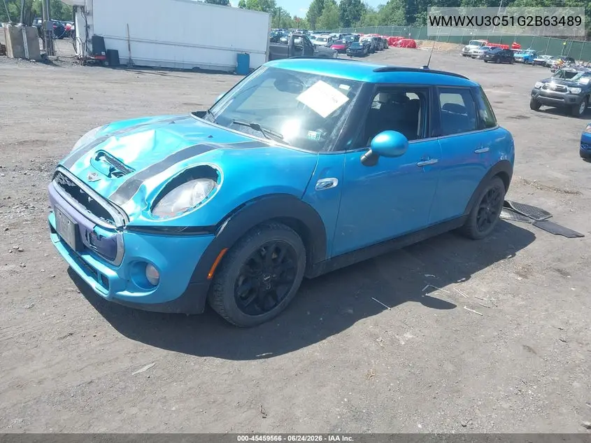 2016 Mini Hardtop Cooper S VIN: WMWXU3C51G2B63489 Lot: 45459566
