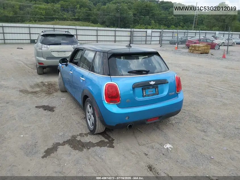 2016 Mini Hardtop Cooper VIN: WMWXU1C53G2D12019 Lot: 45614273