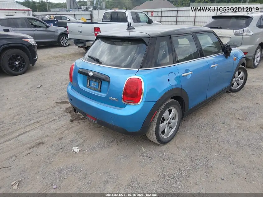 2016 Mini Hardtop Cooper VIN: WMWXU1C53G2D12019 Lot: 45614273