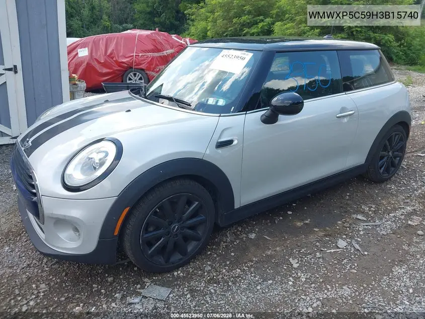 2017 Mini Hardtop Cooper VIN: WMWXP5C59H3B15740 Lot: 45523950